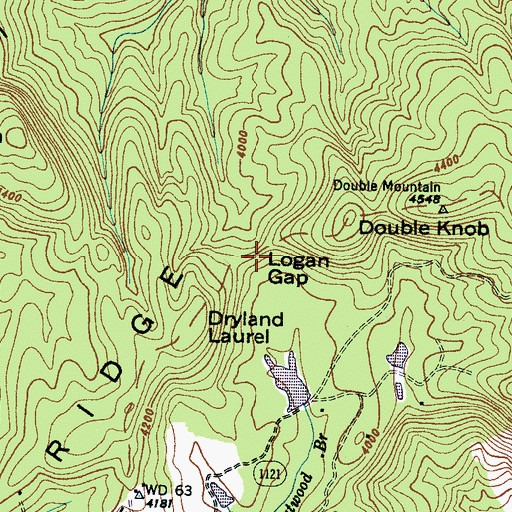 Topographic Map of Logan Gap, NC