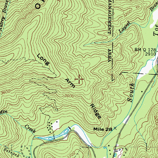 Topographic Map of Long Arm Ridge, NC