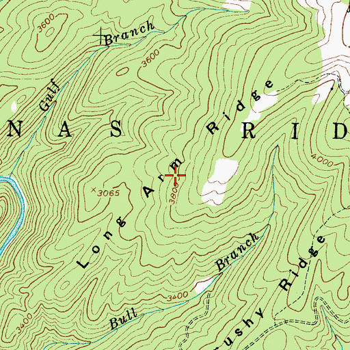 Topographic Map of Long Arm Ridge, NC