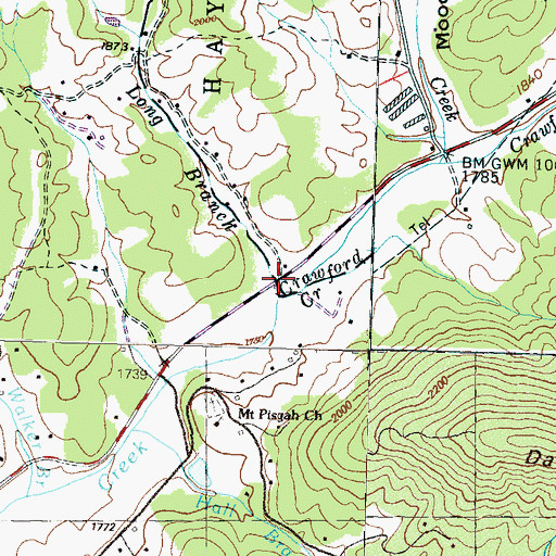 Topographic Map of Long Branch, NC