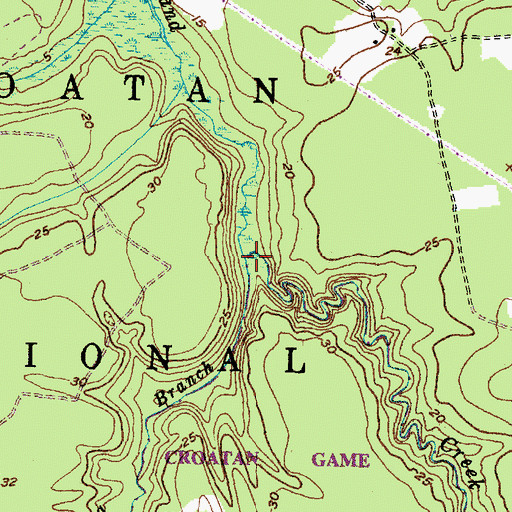 Topographic Map of Long Branch, NC