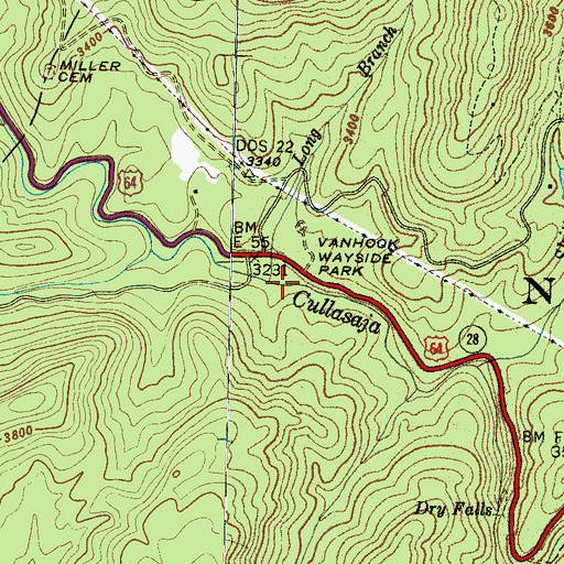 Topographic Map of Long Branch, NC
