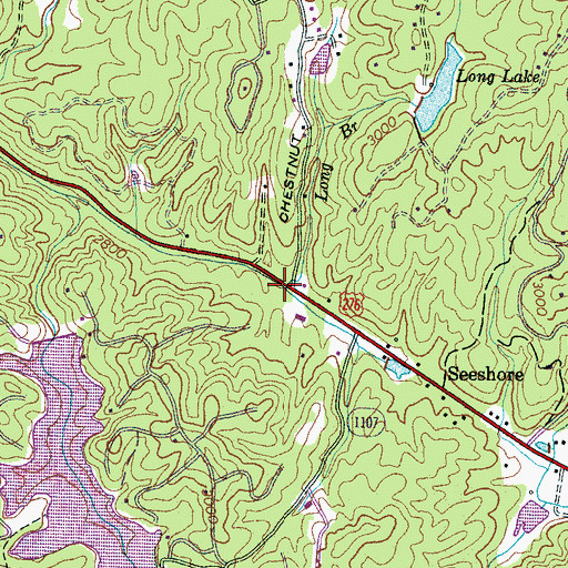 Topographic Map of Long Branch, NC