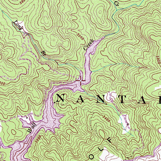 Topographic Map of Long Branch, NC