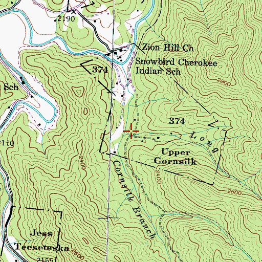 Topographic Map of Long Branch, NC