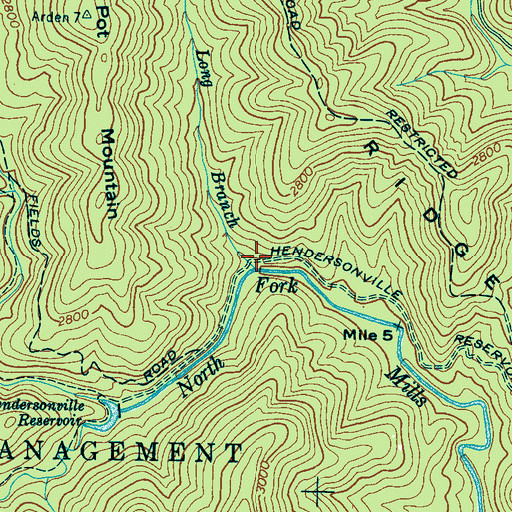 Topographic Map of Long Branch, NC