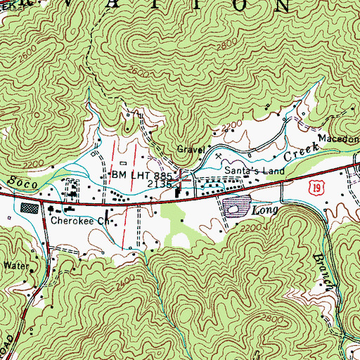 Topographic Map of Long Branch, NC