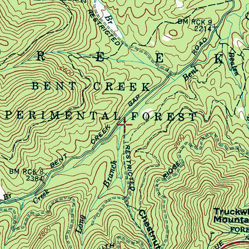 Topographic Map of Long Branch, NC