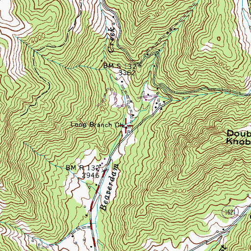 Topographic Map of Long Branch, NC