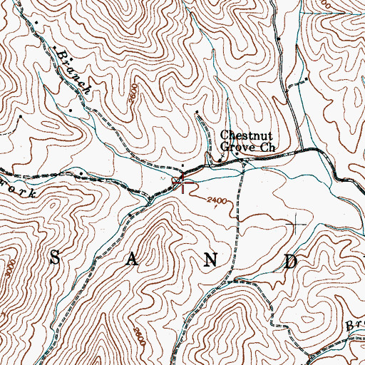 Topographic Map of Long Branch, NC