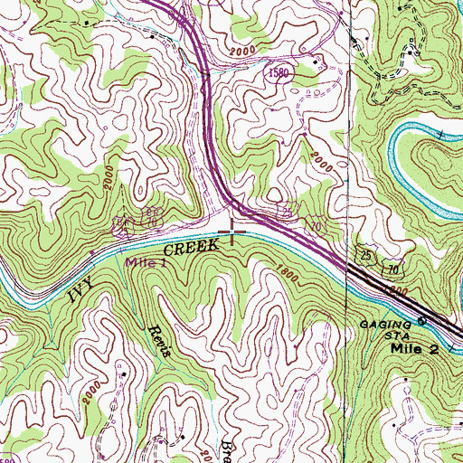 Topographic Map of Long Branch, NC