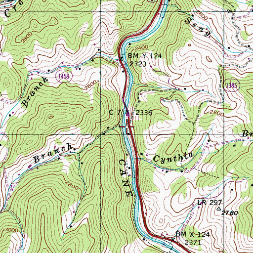Topographic Map of Long Branch, NC