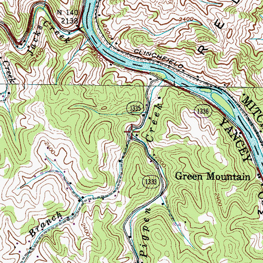 Topographic Map of Long Branch, NC