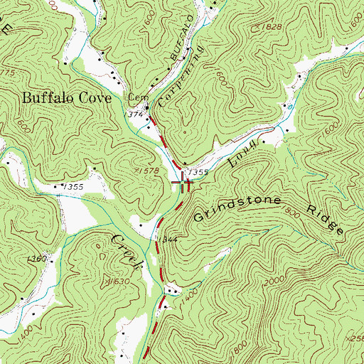 Topographic Map of Long Branch, NC