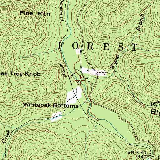 Topographic Map of Long Branch, NC