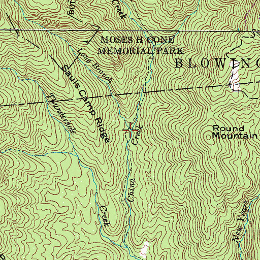 Topographic Map of Long Branch, NC