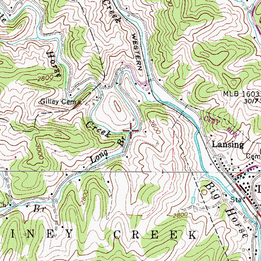 Topographic Map of Long Branch, NC