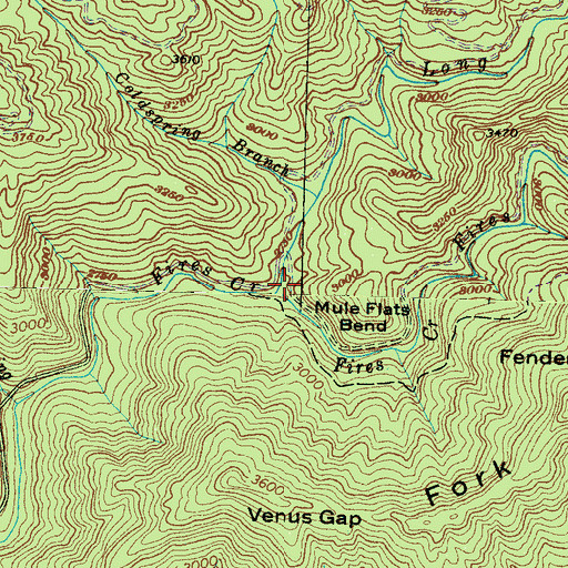Topographic Map of Long Branch, NC