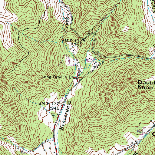 Topographic Map of Long Branch Church, NC