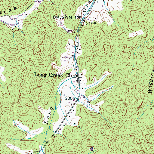 Topographic Map of Long Creek Church, NC