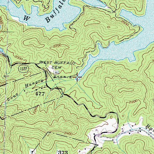 Topographic Map of Long Hungry Branch, NC