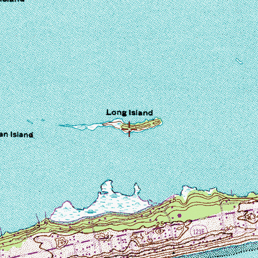Topographic Map of Long Island, NC
