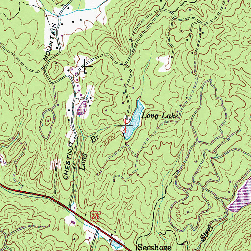 Topographic Map of Long Lake, NC