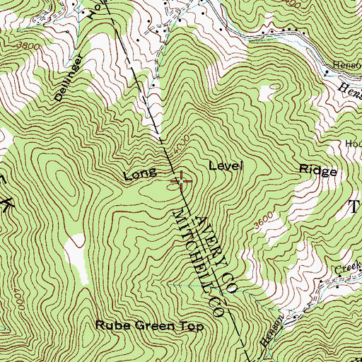 Topographic Map of Long Level Ridge, NC
