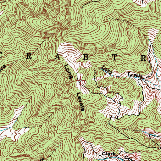 Topographic Map of Long Levels, NC