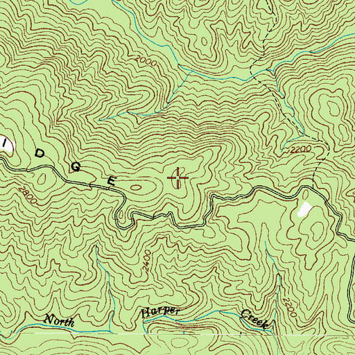 Topographic Map of Long Ridge, NC