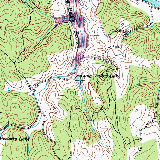 Topographic Map of Long Valley Lake, NC