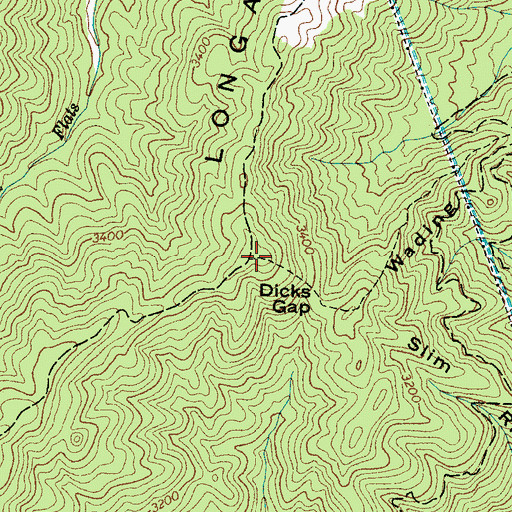 Topographic Map of Longarm Mountain, NC