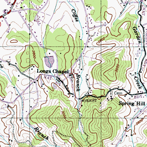 Topographic Map of Longs Chapel, NC