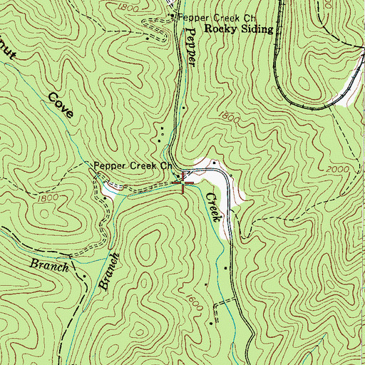 Topographic Map of Lonon Branch, NC