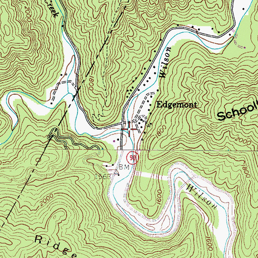 Topographic Map of Lost Cove Creek, NC
