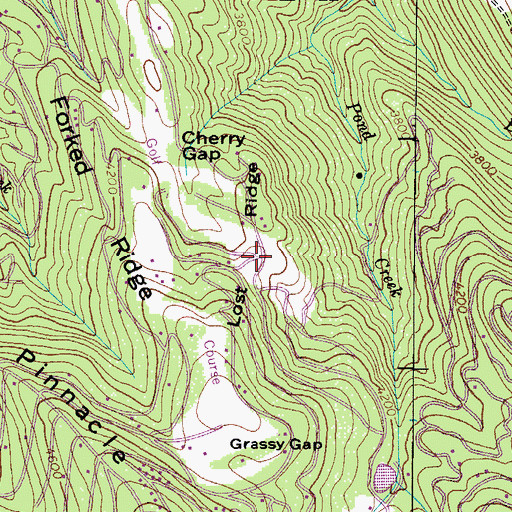 Topographic Map of Lost Ridge, NC