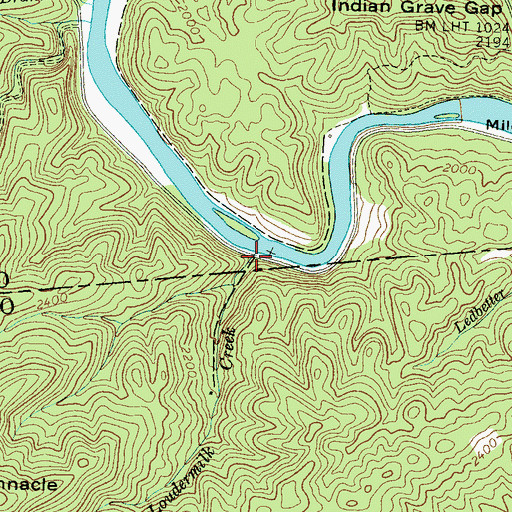 Topographic Map of Loudermilk Creek, NC