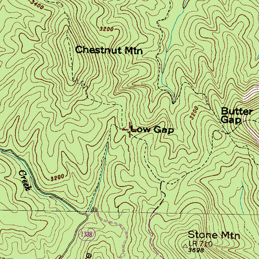 Topographic Map of Low Gap, NC