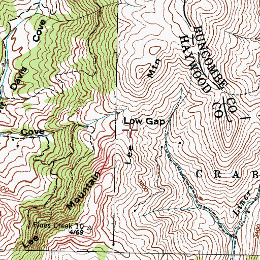 Topographic Map of Low Gap, NC