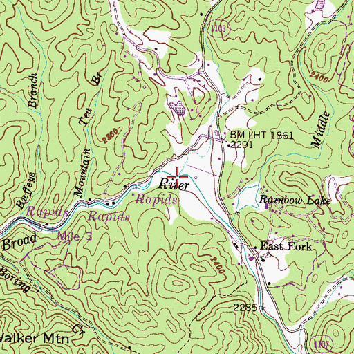 Topographic Map of Lower Creek, NC