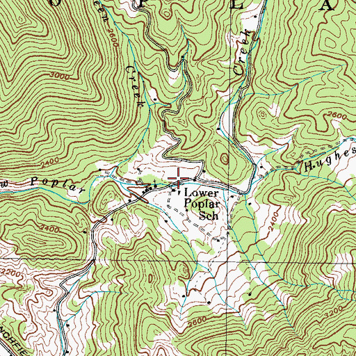 Topographic Map of Lower Poplar School, NC