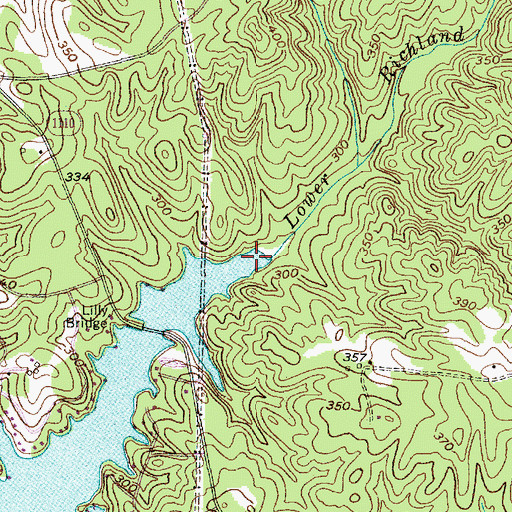 Topographic Map of Lower Richland Creek, NC