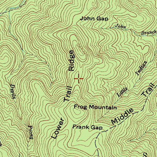 Topographic Map of Lower Trail Ridge, NC