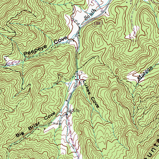 Topographic Map of Lukes Cove, NC
