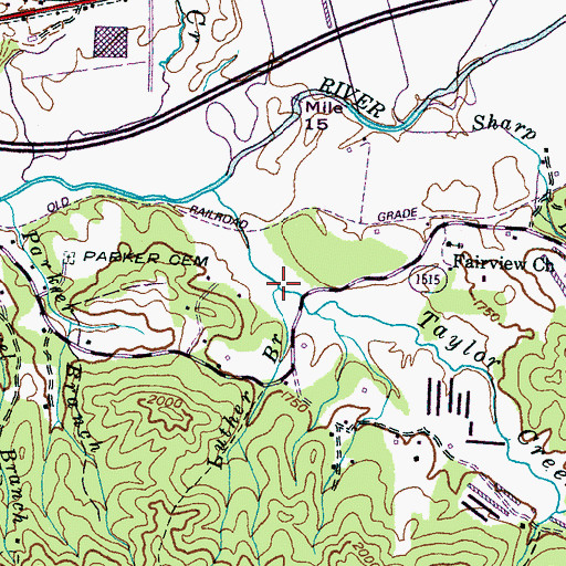 Topographic Map of Luther Branch, NC