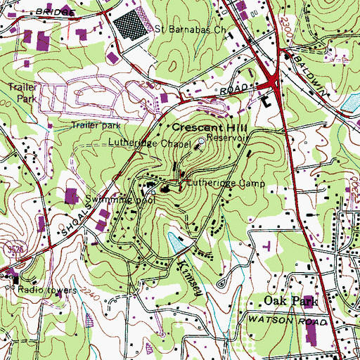 Topographic Map of Lutheridge Camp, NC
