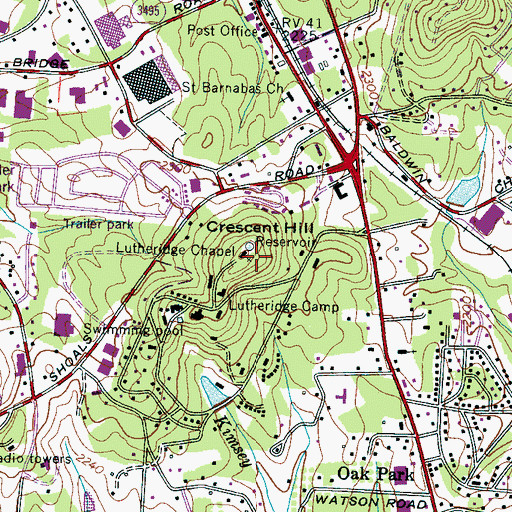 Topographic Map of Lutheridge Chapel, NC