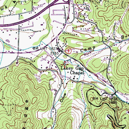 Topographic Map of Lynch Cove, NC