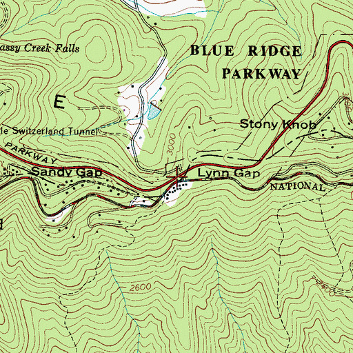 Topographic Map of Lynn Gap, NC