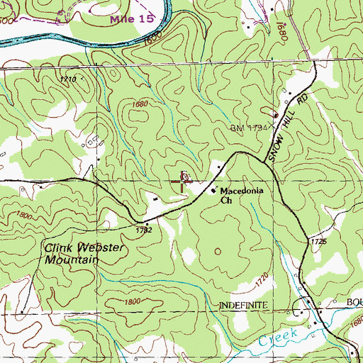 Topographic Map of Macedonia Church, NC